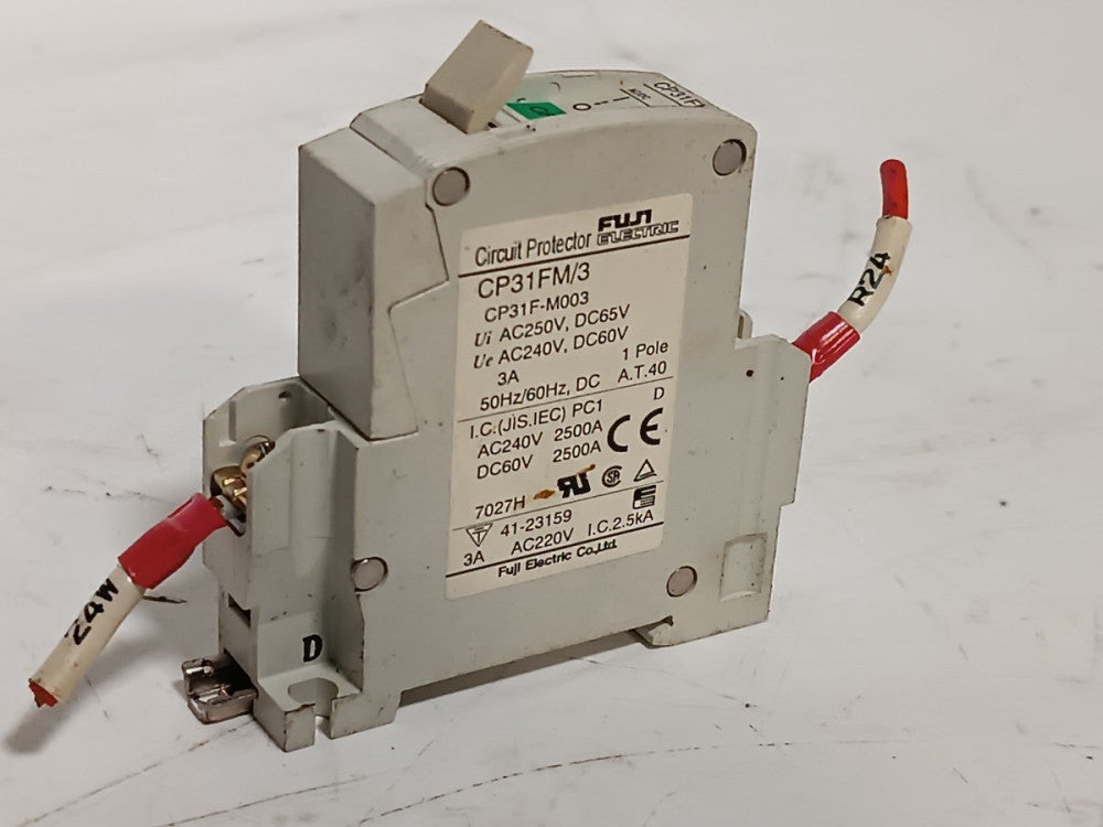 Fuji CP31FM/3 Circuit Protector Circuit Breaker 240/250VAC 60/65VDC 3A 1 Pole