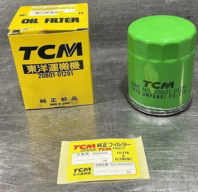 TCM 20801-01281 OIL FILTER - GREEN- NOS SURPLUS