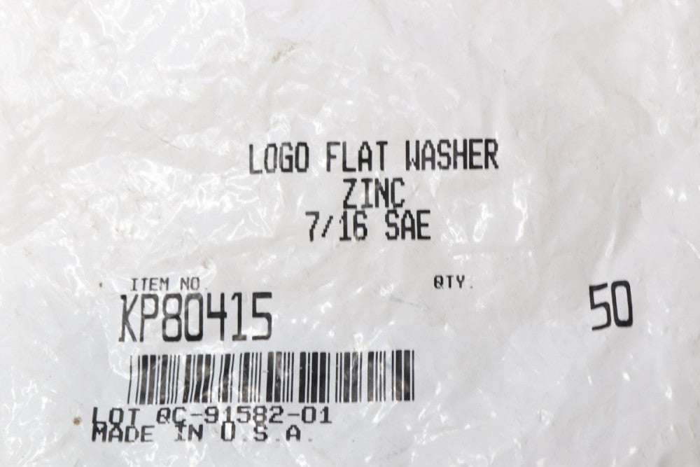 Mater Products KP80415 Logo Flat Washer Zinc SAE 7/16" - 50 Pack