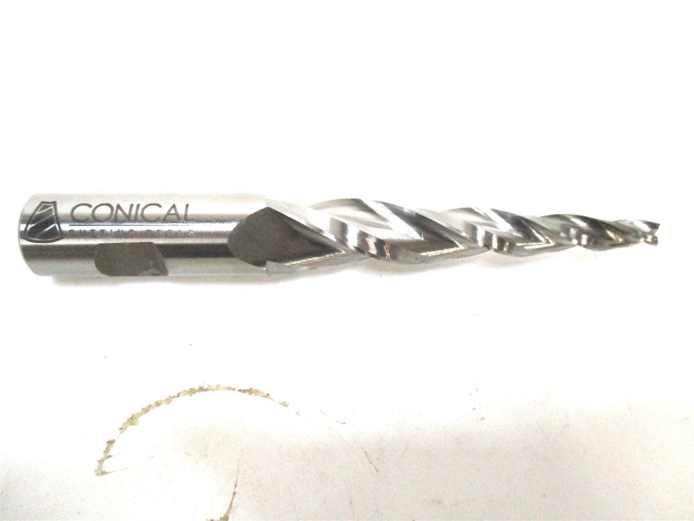 Conical Tool (D-413) .705 x 3/4 x 3-1/4 x 5-5/8 3-Flute RH HSS Tapered End Mill 