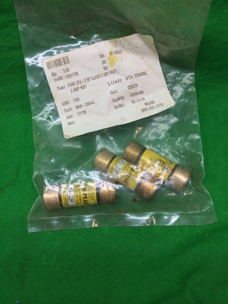 *LOT OF 3* Buss LPJ-2SP Low-Peak Fuse Dual Element Time Delay Fuse