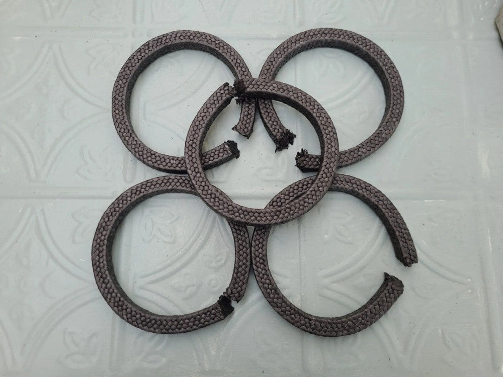Lot Of 5 Graphite Compression Packing Seals 3.75 ID 4.75OD 1/2" Square