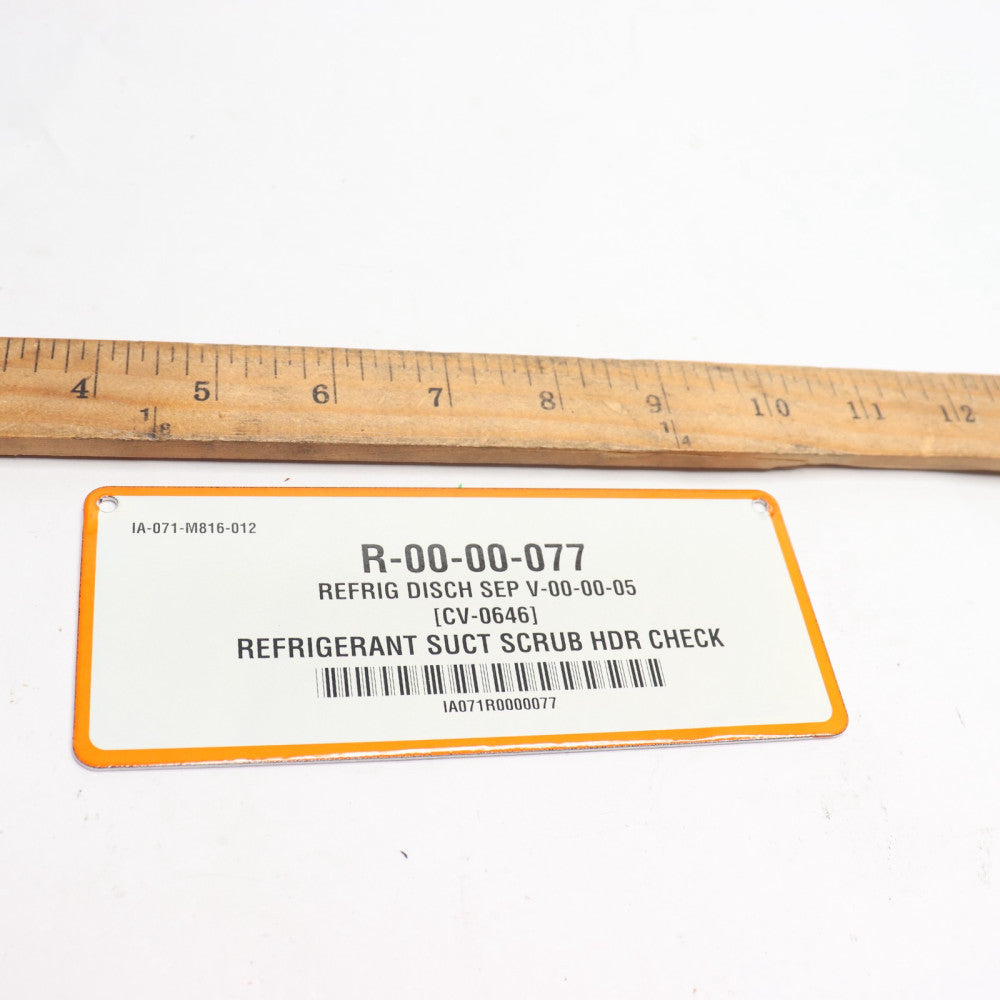 IA-071-M816-012 Refrigerant Suct Scrub HDR Plate R-00-00-077
