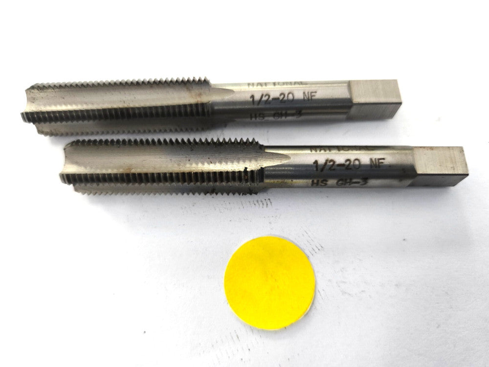 NATIONAL CUTTING TAP WITH TAPERED CHAMFER  #1/2-20 NF HS GH-3  LOT OF 2