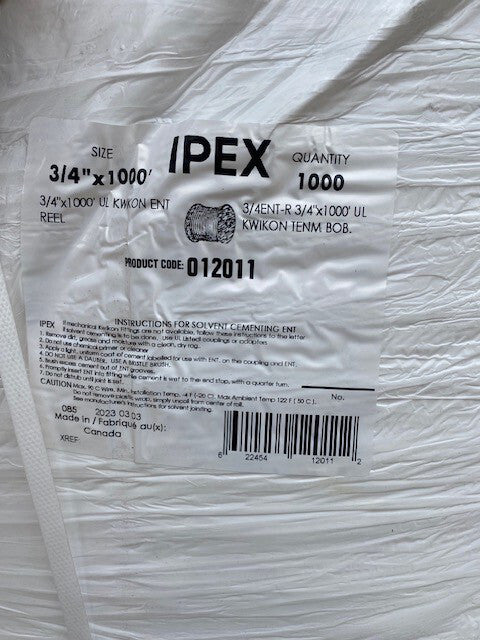 IPEX 012011 3/4" x 1000' Blue Stripe Electrical Non-Metallic Tubing-Reel (NEW)