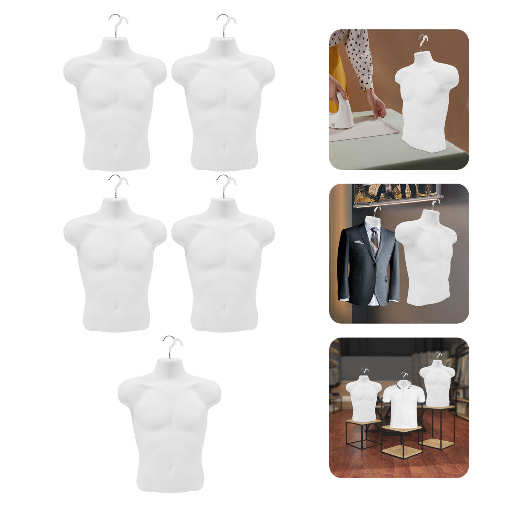 5X Male Mannequin Torso Mannequin Body Torso with Hooks Hollow Back Body Torso