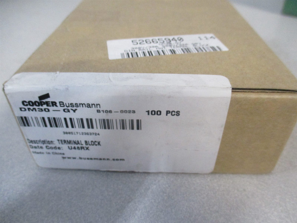 Cooper Bussmann (DM30-GY) 300V 500 Volt (IEC)32 (IEC) Passthrough Terminal Block