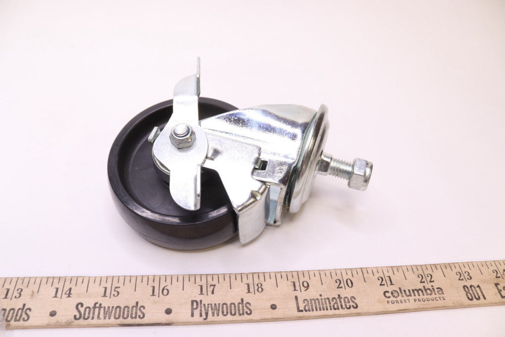 Swivel Brake Caster Plastic 1-3/8" x 3-3/4" 1/2"-13 x 1"