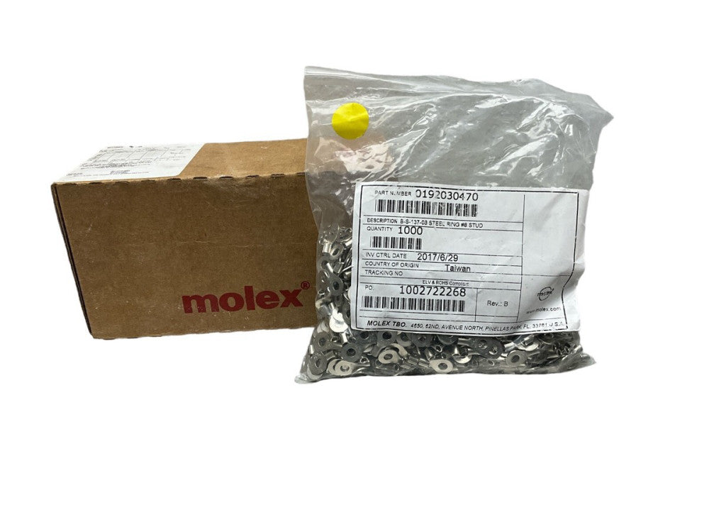 0192030470 MOLEX B-S-137-08 STEEL RING#8 QUANTITY 1000