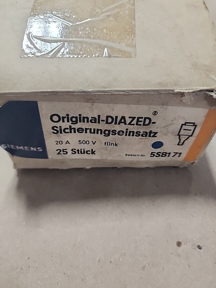 Lot Of 25 5SB211 Siemens DIAZED Fuse Link, 2 Amps, 500V