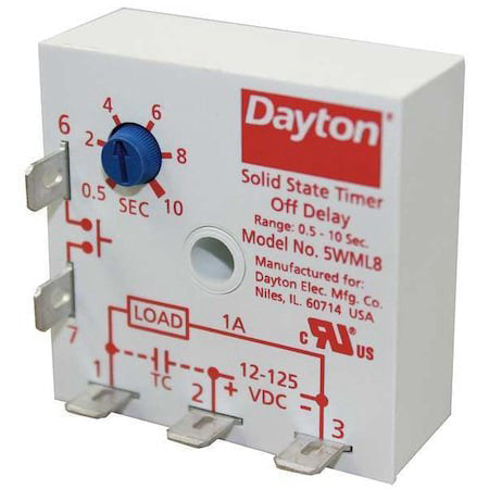 Dayton 5Wml8 Encapsulated Timer Relay,1A,Solid State