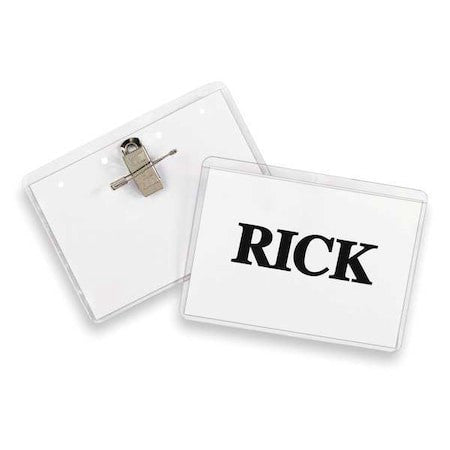 C-Line Products 95743 Name Badge,Pin/Clip,Badge,Pk50
