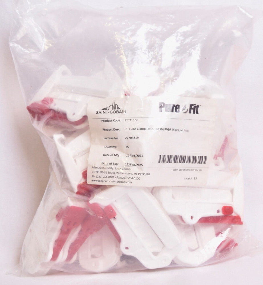25 Count Saint-Gobain Pure-Fit TCL Tube Clamps PFTCL150  FACTORY SEALED