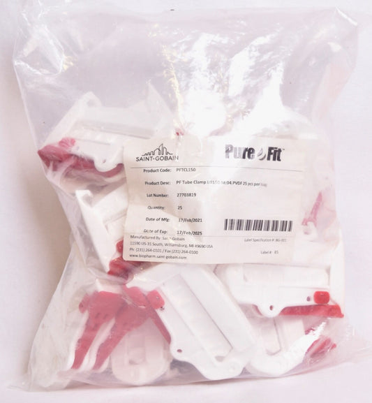 25 Count Saint-Gobain Pure-Fit TCL Tube Clamps PFTCL150  FACTORY SEALED