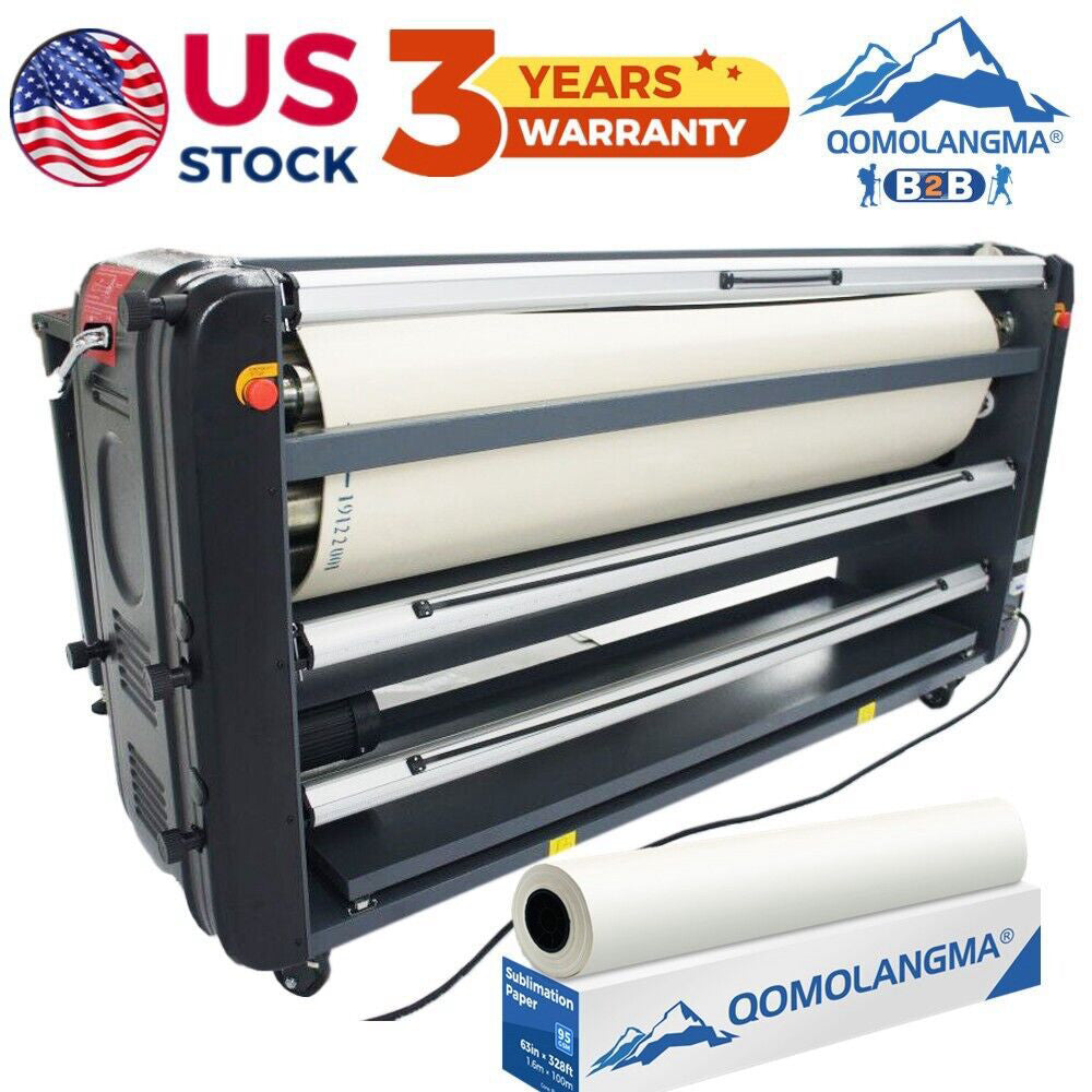 US Stock QOMOLANGMA 67in Heat Press Sublimation Transfer Machine Roller Rotary