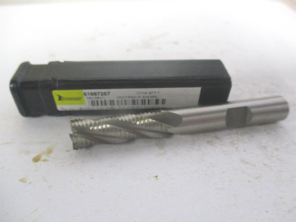 (724-2086) 3/8" x 1-1/8" x 3/8" x 2-15/16" Cobalt 4Fl Roughing Square End Mill 