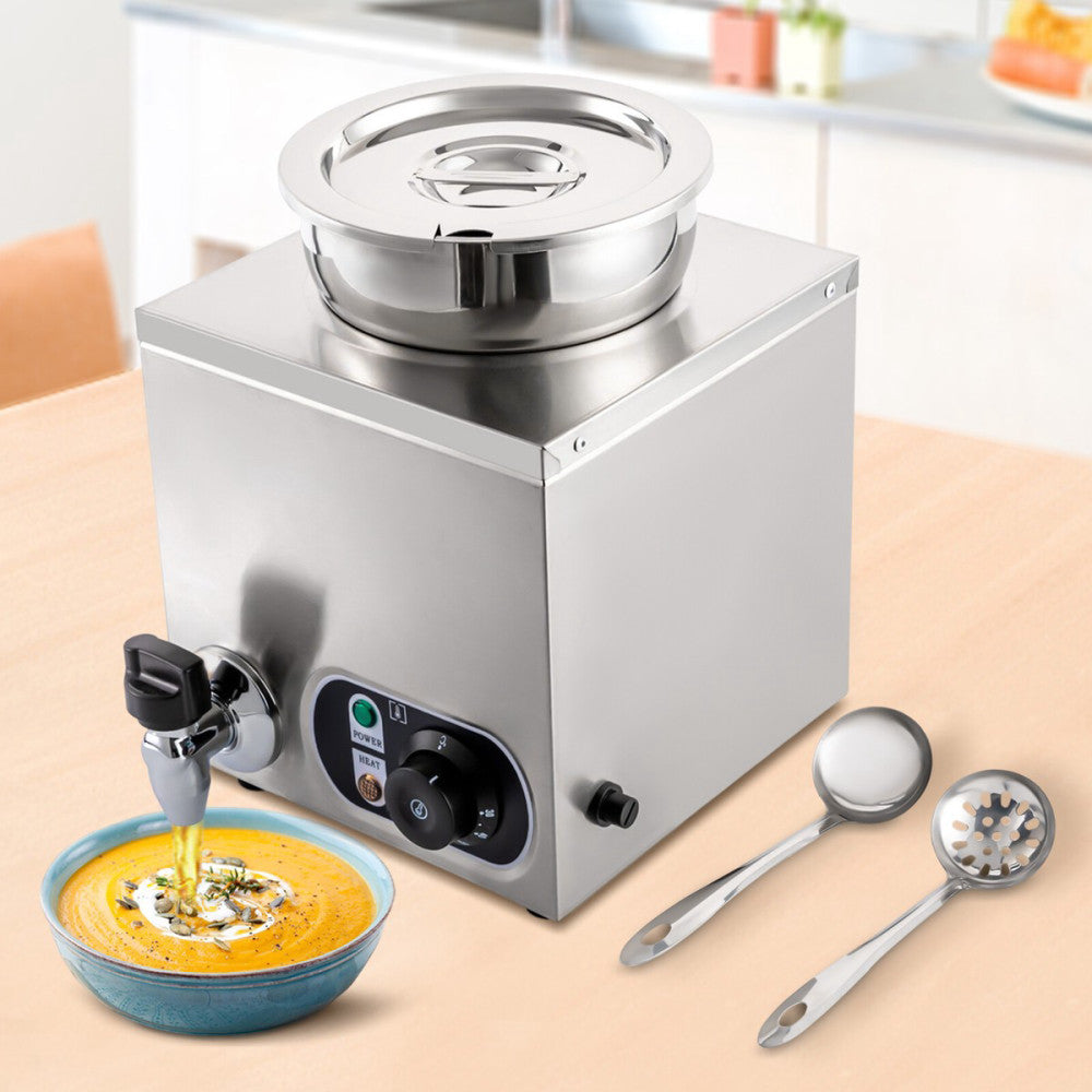 4L Large Electric Commercial Soup Warmer 4.2Qt Food Warmer Adjustable Temp30-85℃