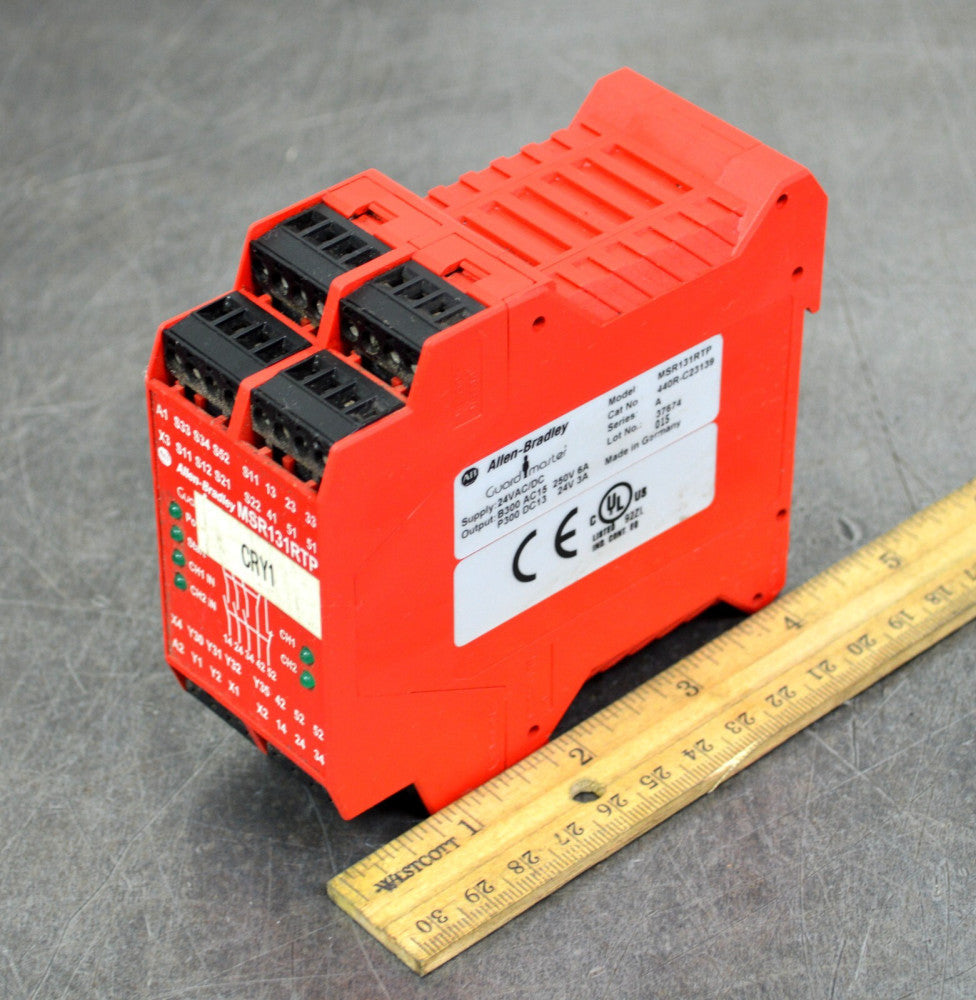 Allen Bradley - MSR131RTP Series A Guard Master Safety Relay Module 24 V AC/DC
