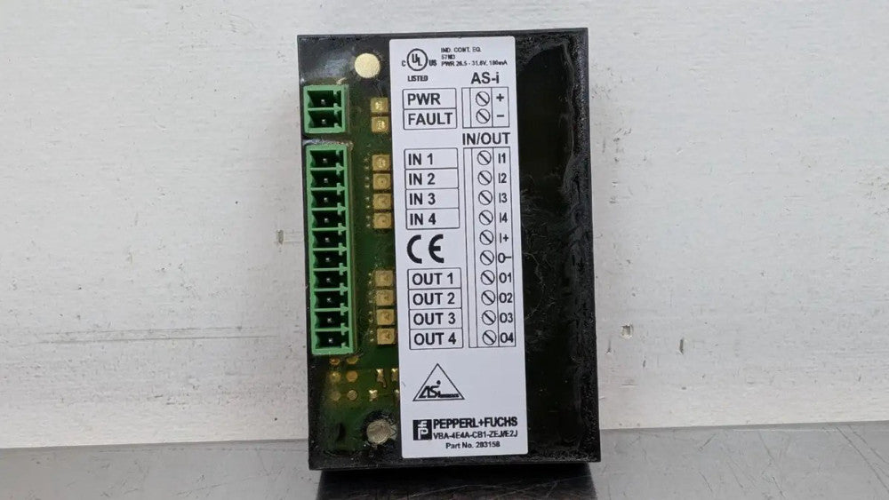 Pepperl+Fuchs VBA-4E4A-CB1-ZEJ/E2J AS-Interface Module 203158 4 Inputs/4 Outputs