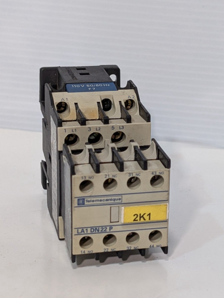 Telemecanique LA1 DN22P Auxiliary Contact Block, 110V, 50/60Hz, As Shown