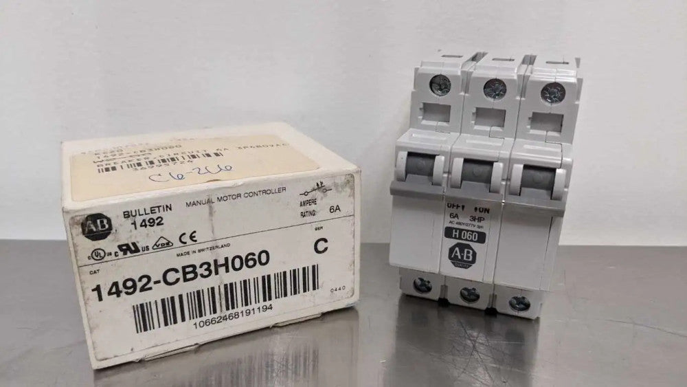 Allen-Bradley 1492-CB3H060 Manual Motor Controller Ser C 3HP 6A 3 Pole Circuit B