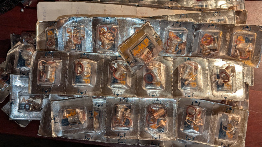 (6) TE  AMP 2-329090-1 Female Bulkhead BNC RF Connectors New & Sealed