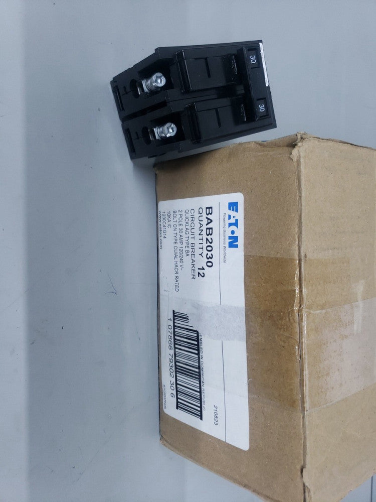1 breaker Eaton / Cutler Hammer BAB2030 2 pole 30 amp Quicklag BOLT ON