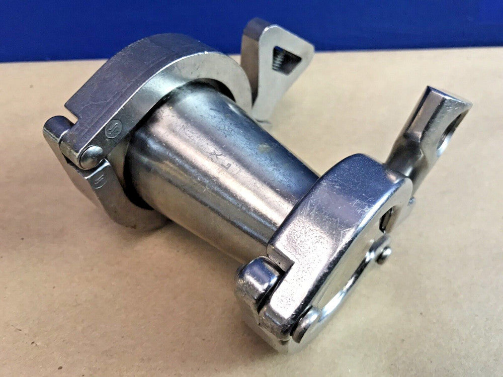 316L Stainless Steel Reducer Fitting 2" to 1-1/2" Tri-Clamps w/ 1-1/2" End Cap