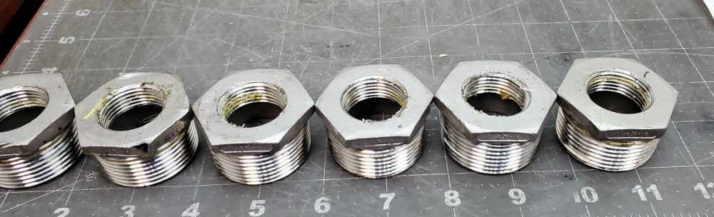 (6) 1 ¾” Male x ¾” Female Hex Reducer Bushing SS316 NEW TAKE OFFS [B2B2]