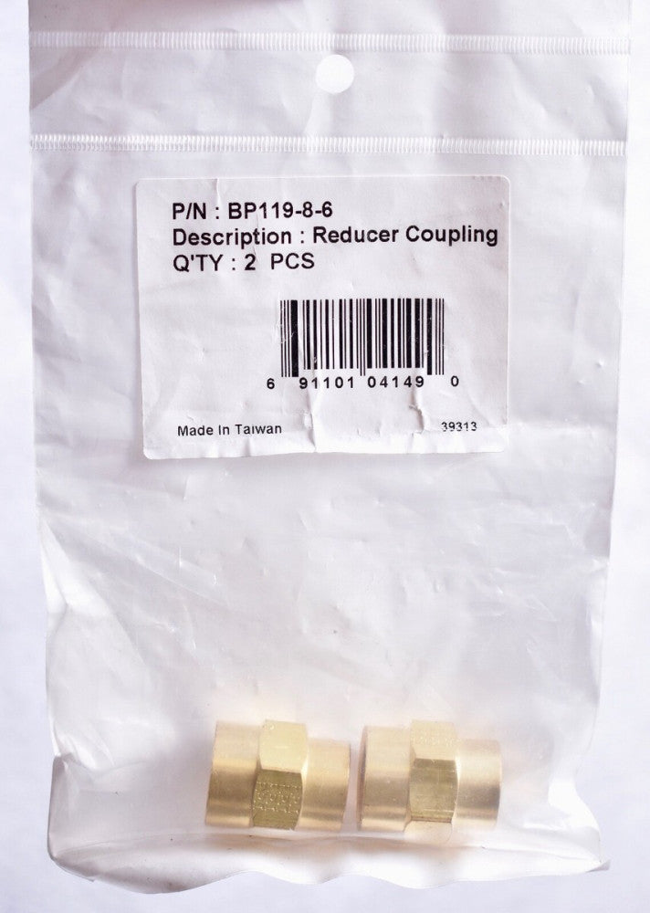 Power Product 2 Count Brass Pipe Fitting 1/2" x 3/8" Reducing Bushings BP119-8-6