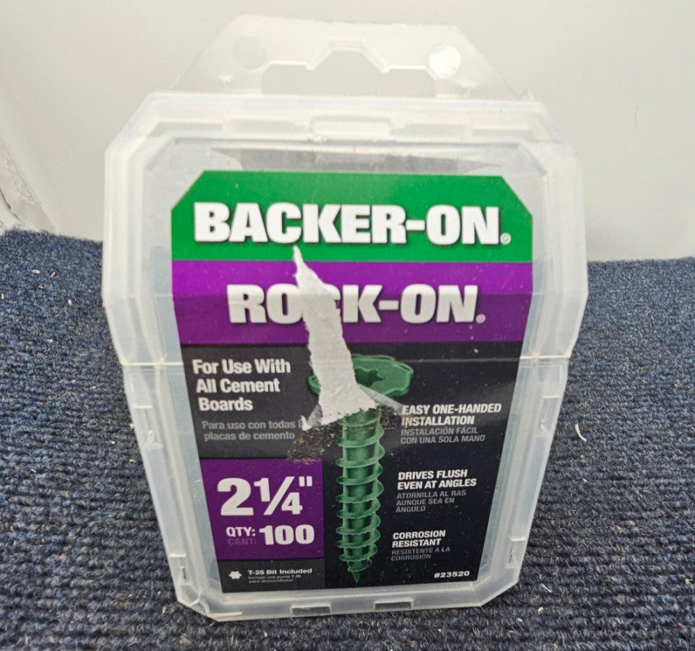 (100 PCS) Backer-On Rock-On 23520: 2-1/4 in. L Star Flat Head Cement Board Screw