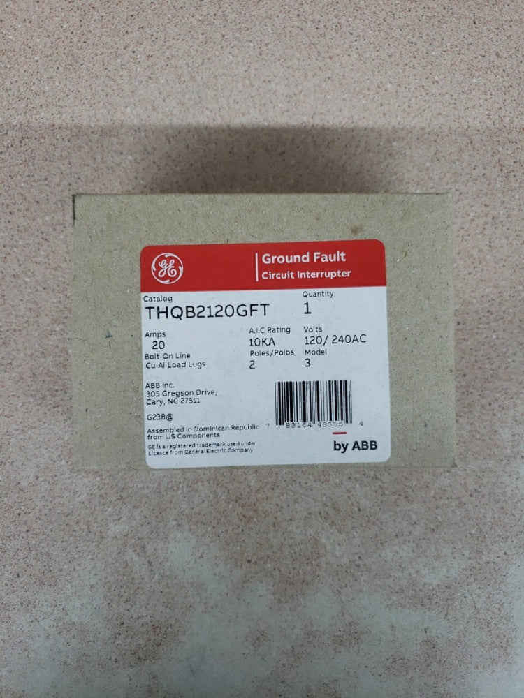 GE THQB2120GFT 2 POLE 20AMP Bolt On GFCI Circuit Breaker New In Box