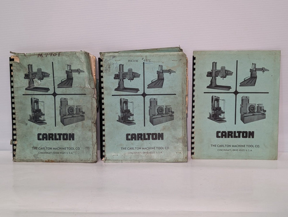 Lot of 3 Carlton 3A, 4A & 5A Operator Instructions, Maintenance & Parts Manuals