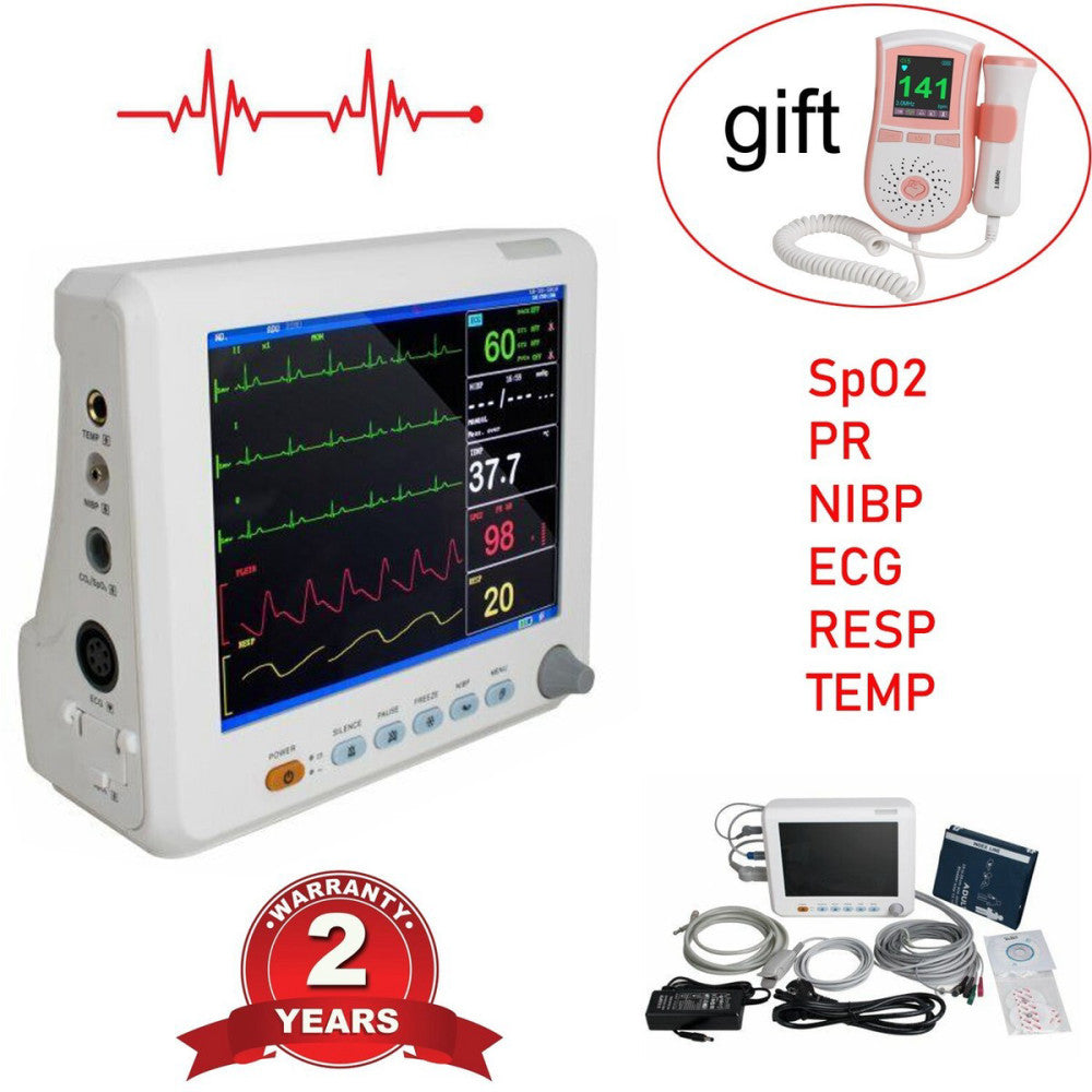 Vital Signs Patient Monitor SpO2,PR,NIBP,ECG,RESP,TEMP RPM-9000F+GIFT·brand-new