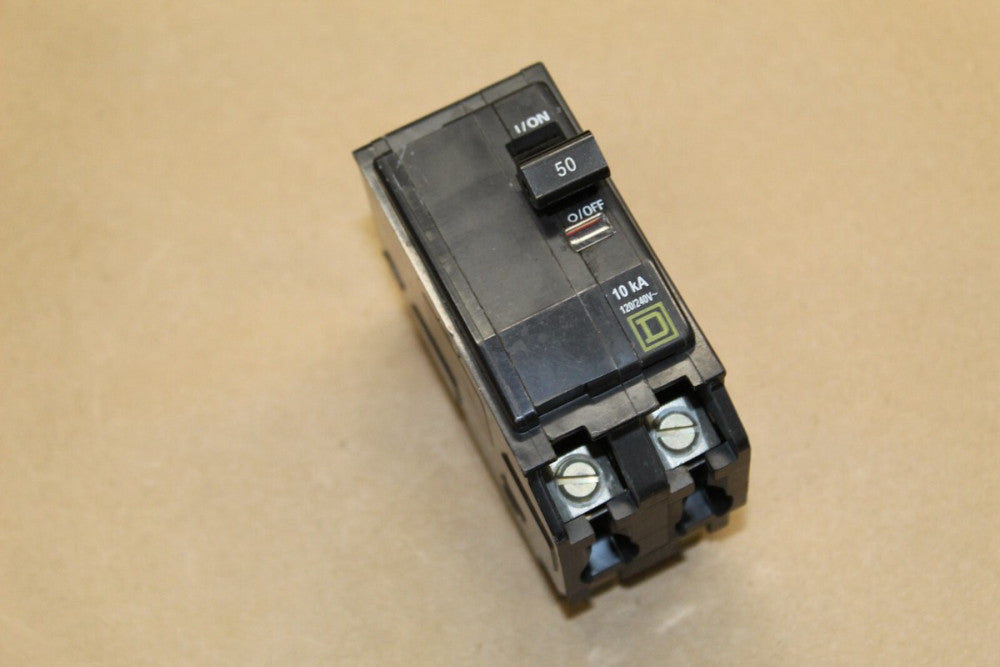 Square D QO250 2 Pole 50 Amp Circuit Breaker HACR Type 120/240VAC