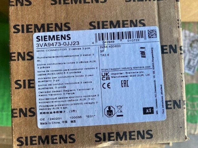 3VA9473-0JJ23 - Siemens Circuit Breaker Lug Terminal Kit 3VA (NEW)