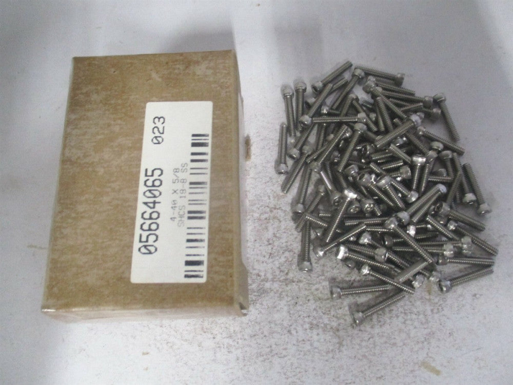 (R40664460) #4-40 UNC 18-8 Stainless Steel Hex Socket Cap Screw - Pack of 100 