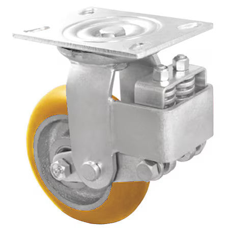 Zoro Select P22s-Ua080r-14 Plate Caster,500 Lb. Ld Rating,Yl Wheel