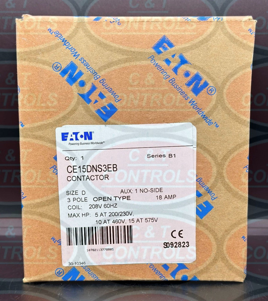 Eaton CE15DNS3EB 3P 208V 18A Contactor New In Box USA Stock