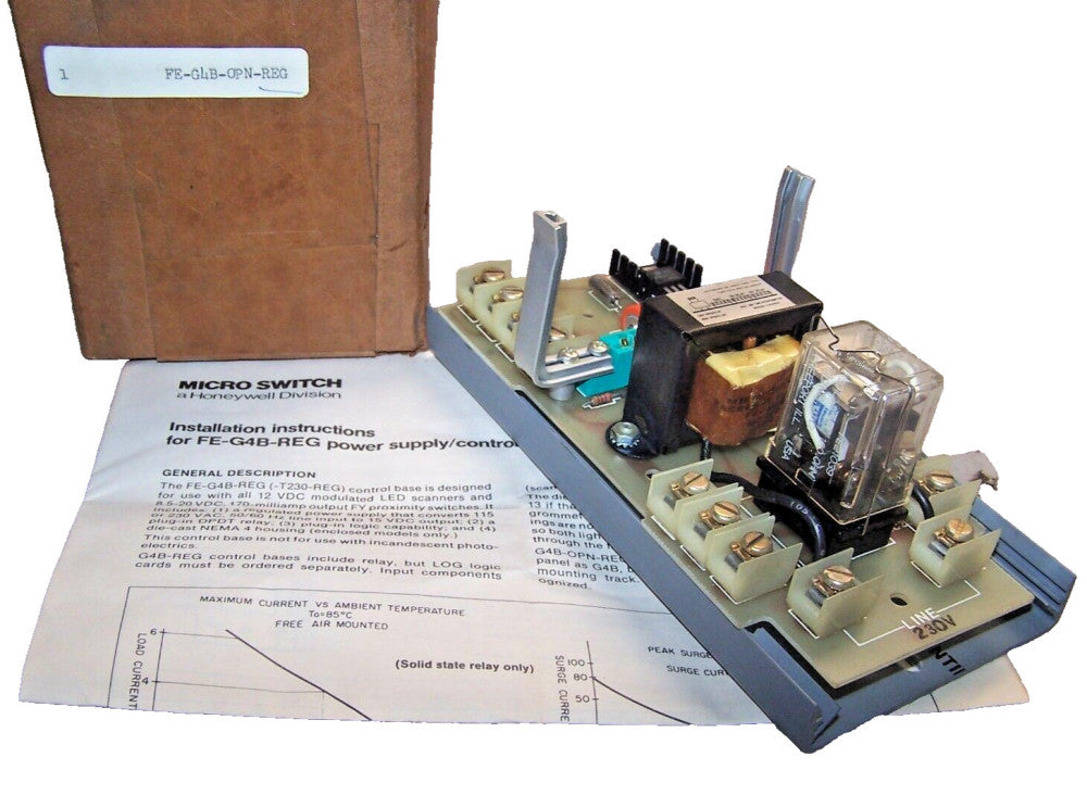 NEW MICRO SWITCH POWER SUPPLY BASE FOR LED SCANNERS  FE-G4B-OPN-REG