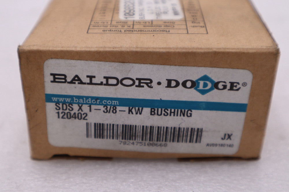 NEW IN BOX DODGE 120402 SDS X 1-3/8-KW BUSHING STOCK H612A