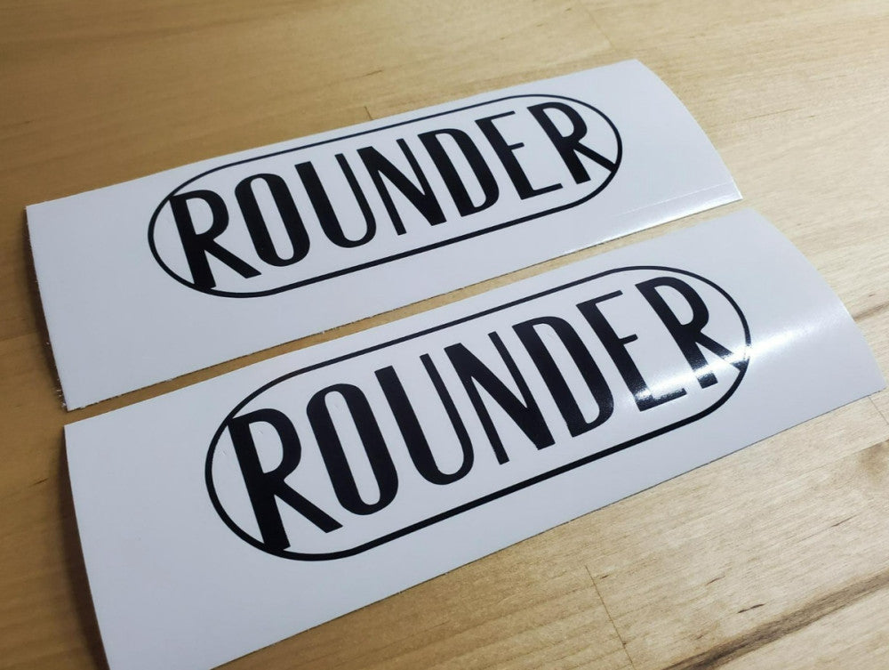 rounder skid steer Decals stickers (2) Gloss black  6x2"  FAST USA