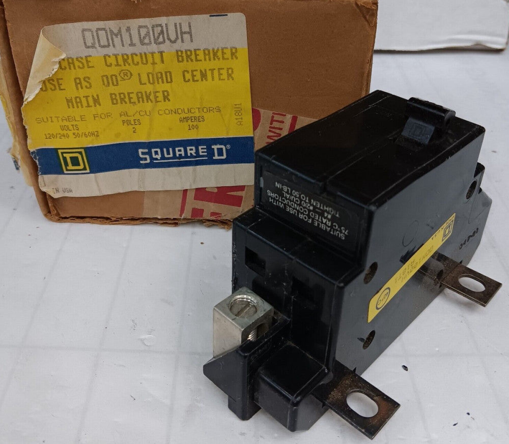NEW SQUARE D 100 AMP QO LOAD CENTER MAIN CIRCUIT BREAKER 2-POLE 240V QOM100VH
