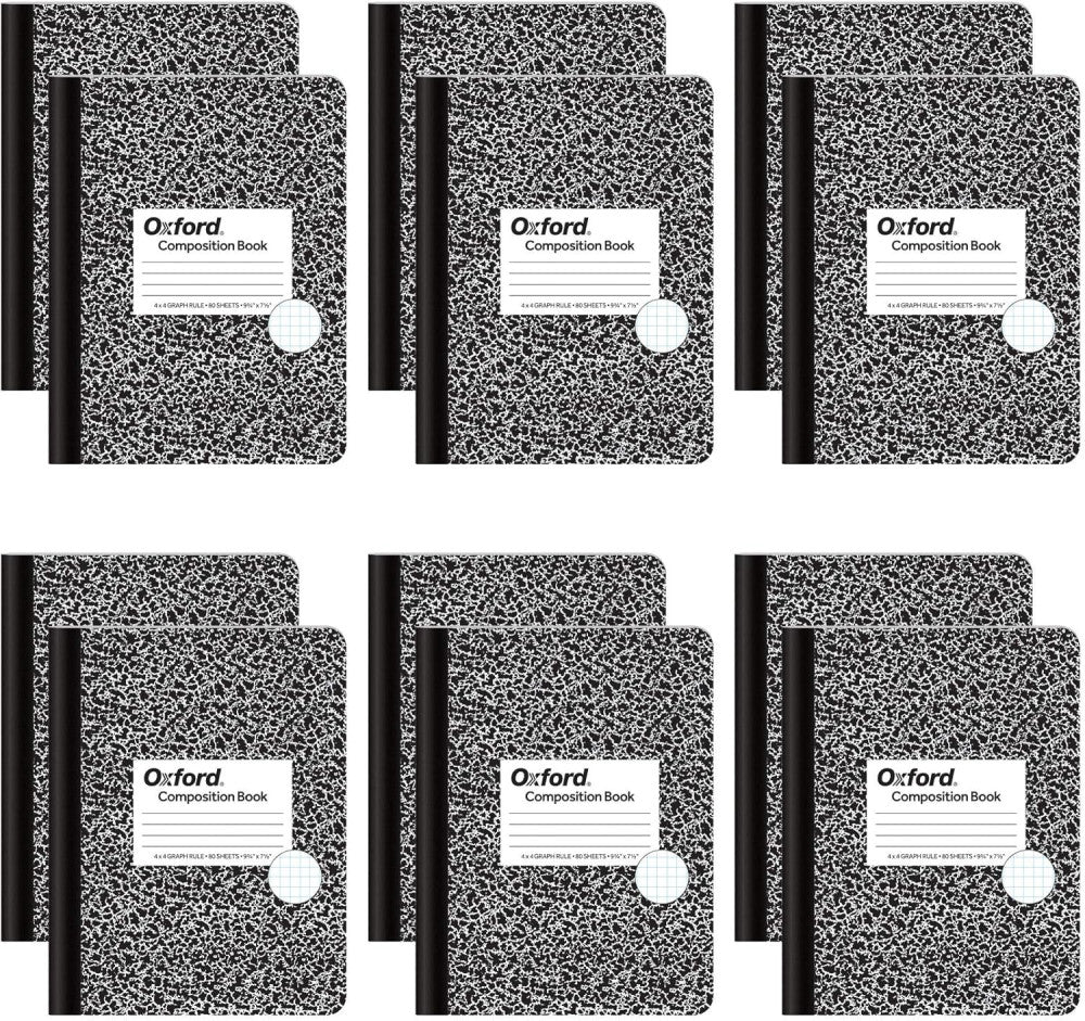 Oxford Composition Notebooks, Graph Ruled Paper, 9-3/4" x 7-1/2", Black 