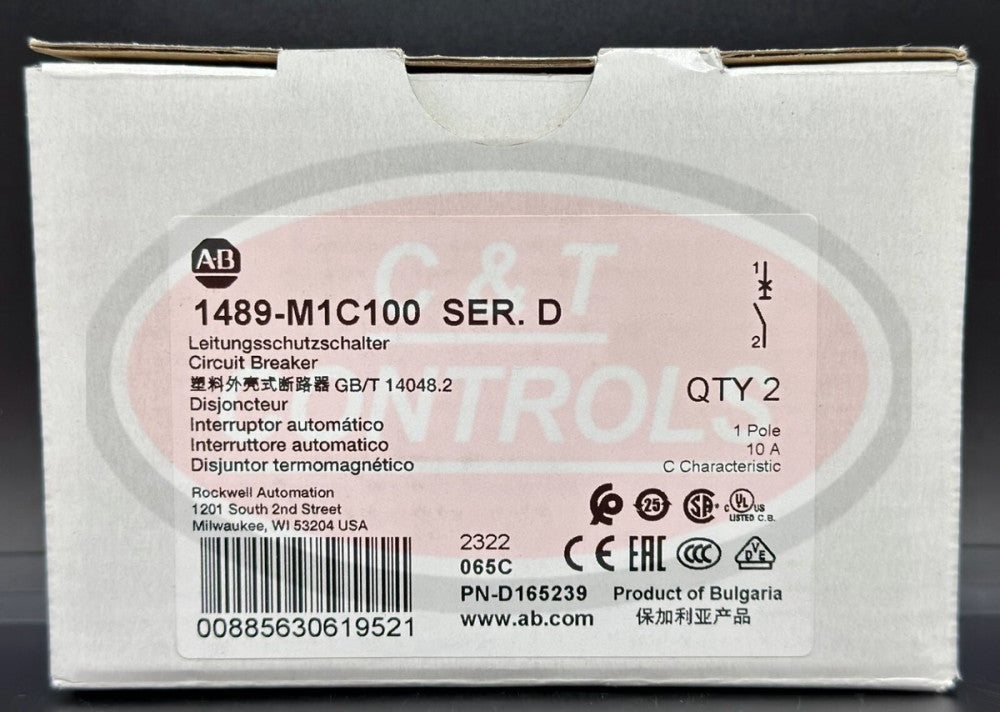 Allen Bradley 1489-M1C100 1P 10A Circuit Breaker New In Box USA Stock