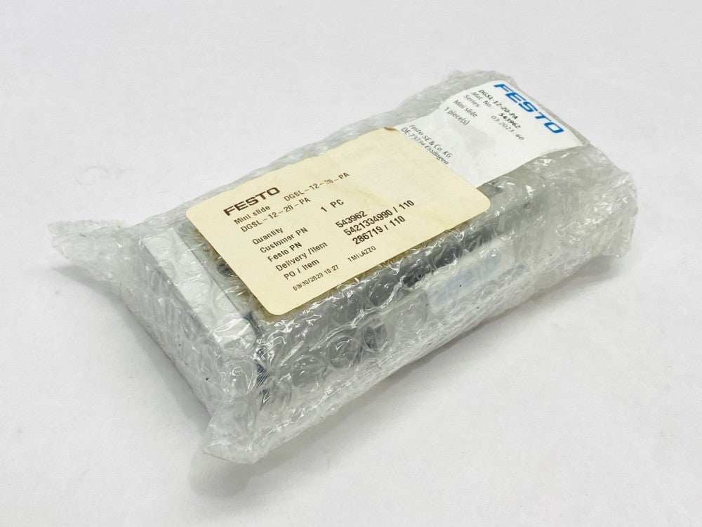 Festo DGSL-12-20-PA Pneumatic Mini Slide 16mm Diam 20mm Stroke 543962