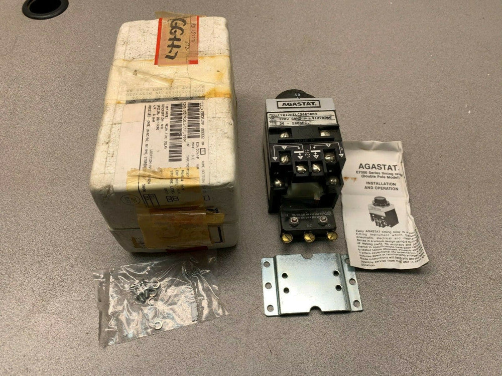 NEW AGASTAT 120V. TIMER 20-200 SEC. TIMING RELAY E7012AELC2003003