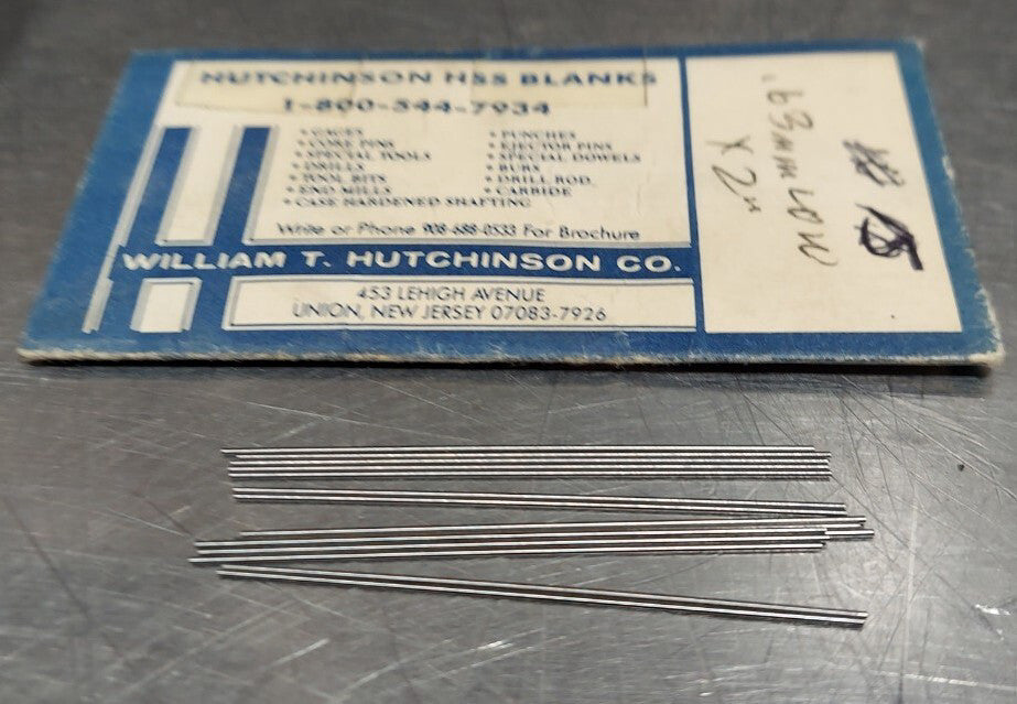 Lot Of 15 - USA Hutchinson .63mm x 2" Low Drill Blank Reamer Pin Gage Drill Tool