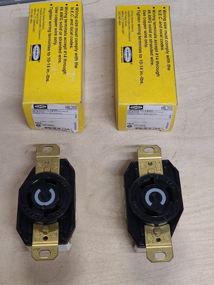Lot Of 2 Hubbell HBL2630 Twist Lock Receptacles 30a 277v