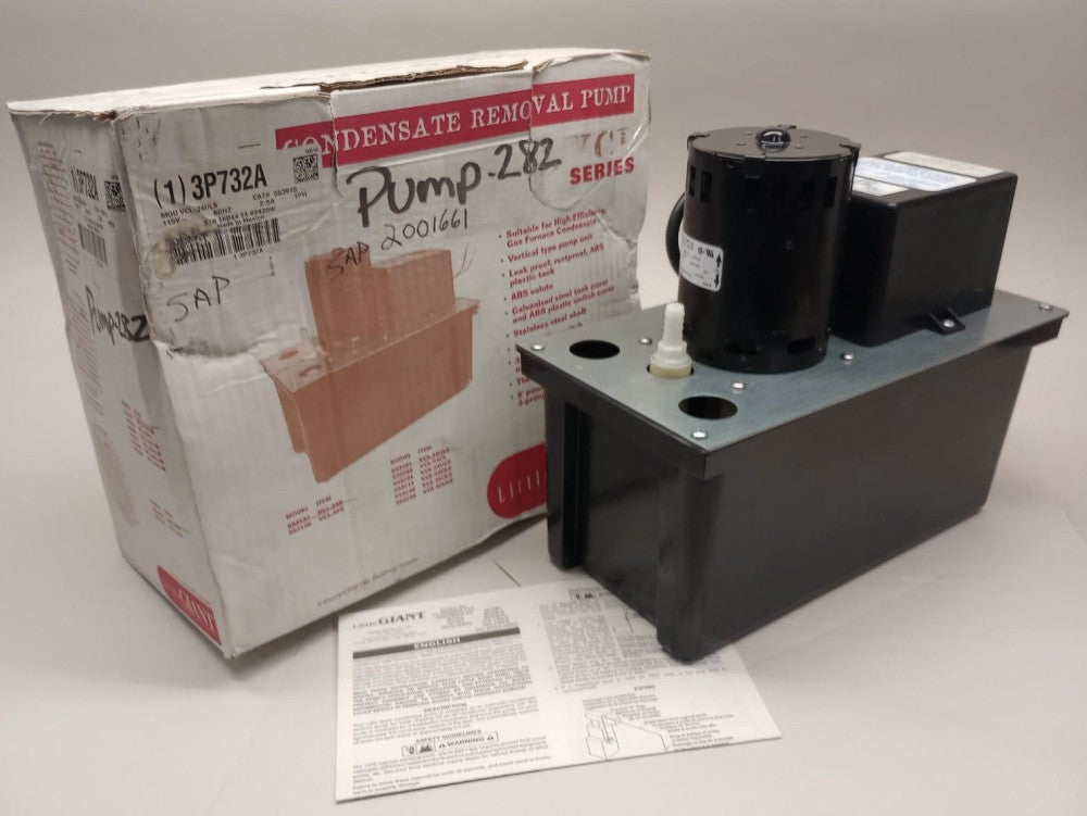 Little Giant 553915 Condensate Removal Pump 3P732A VCL-24ULS 115V 60hz 2.5A 1ph